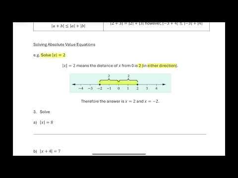 Introduction to Absolute Values