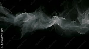 White fog or smoke on dark copy space background in slow motion. Cloud of cold fog in light spot, ice smoke cloud. Animated realistic video concept.