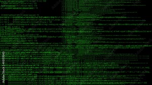 Hacker code running down a computer screen terminal