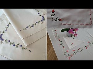 Elegant And Simple Table Cloth Embroidery Designs