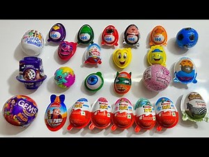 25 Types of Surprise Eggs Kinder Joy & Candy Unboxing Fun