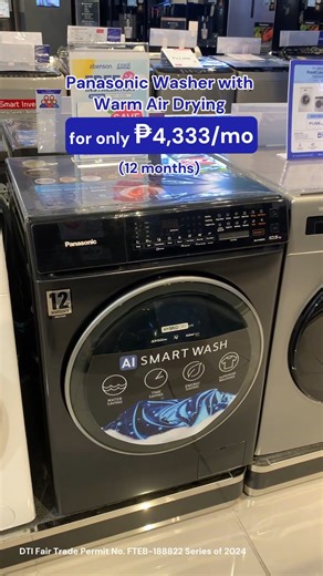 Full-featured washing machine from Panasonic with AI Smart Wash! 🧠💦 🛒 Shop now: https://bit.ly/49CQfyF #Abenson #FaveApplianceStore #CoolSummer | Abenson