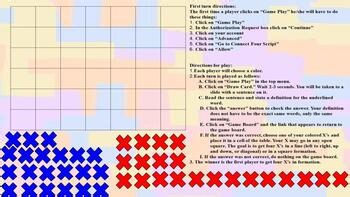 Context Clues 30 Weeks of Academic Vocabulary Digital Four In A Row Game Bundle