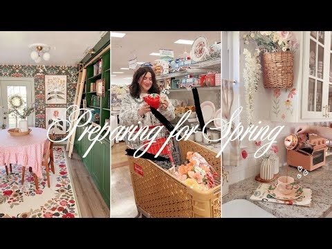Preparing for Spring 🌷🧺 Cottagecore Spring decor, Painting, Wallpaper DIY, Puzzle haul & Organizing