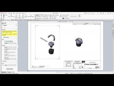 Adding Balloon to the Assembly Drawing