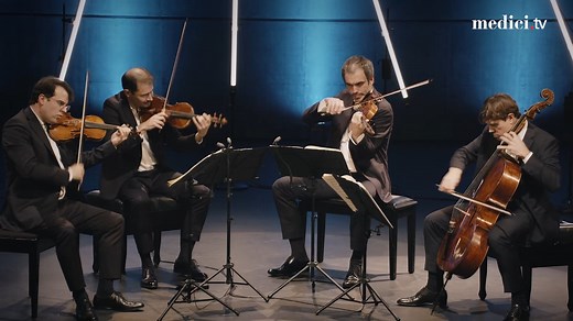 🎻✨ Described as "one of today’s best quartets in the world," the Quatuor Modigliani Quartet took the stage of the Thessaloniki Concert Hall for a concert of chamber music masterpieces! Relive their perfect symbiosis on Beethoven's String Quartet No. 8 in E Minor. 🎻✨ https://bit.ly/4fQZyhw | medici.tv