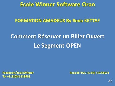 Amadeus Training, How to Book an Open Ticket or Open Segment. By Reda KETTAF.
