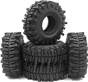 HOBBYSOUL 5pcs RC 1.9 Mud Slingers Tires Tyres Height 120mm/4.72inch for 1/10 Rock Crawler Traxxas TRX-4 / Axial SCX10 90047 SCX10 III AXI03007 / Redcat Gen8 Upgrade