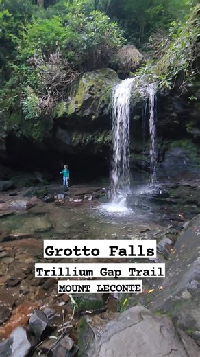 Grotto Falls is on the Trillium Gap Trail on the way to Mount LeConte. #outdooradventuresintennessee #simplelifebigadventures #Tennessee #exploretennessee #hike #hiking #waterfall #waterfalls #mountleconte #tennesseewaterfalls Simple Life, Big Adventures | Outdoor Adventures in Tennessee