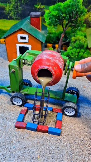 Watch This 🔥Real working DIY Tractor |Mixer Machine | Pillar engineering #shorts #youtubeshorts