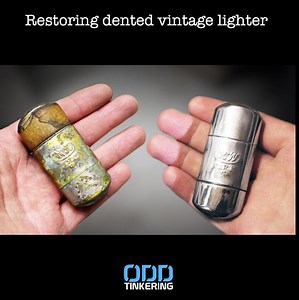 20K views · 365 reactions | I will be restoring this dented vintage Tommy-style lighter. I restored one of these almost a year ago and that restoration was one of my first popular videos so now after passing 500 000 subscribers I wanted to try to restore one better. That video was also where I originally got the idea to get my nickel plating set up. I didn't have one at the time so I started plating things a bit later. | OddTinkering | Facebook