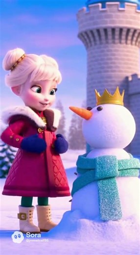 A Snowy Royal Moment ❄️👑 #princesslesson #familyfriendly #princess #snow #snowman