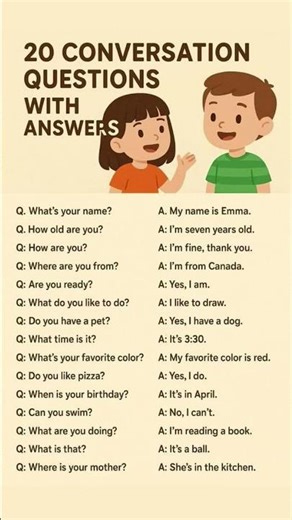 👉 20 Easy English Questions and Answers | Learn English for Kids & Beginners