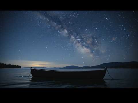 (NO ADS) Drifting at Night 🌙 Wooden Boat Creaking & Water Sounds