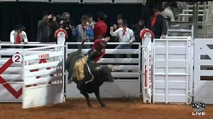 Maverick Potter saved the best for last in Bracket 7. His 89-point ride punched his ticket to the semifinals in Fort Worth. | PRCA ProRodeo