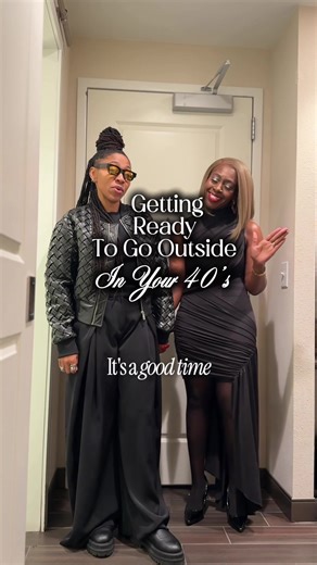 Getting ready to go out in your 40s ✨ Remember when I showed y’all the two dresses that were contenders for tonight? This is the one that won. 💃🏾 Tiffany and I are headed out for a 40th birthday celebration and honestly… this is the fun part of your 40s. Getting dressed up, feeling good, and stepping out with your person. OOTD is linked in my LTK in my bio. Did you guess the right dress? 👀 life in your 40s, getting ready in your 40s, outfit of the day, OOTD, women over 40 style, date night ou