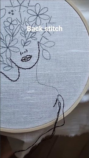Back Stitch Basics ✨ | Girl Embroidery Pattern #embroidery #tutorial #diy #handmade #stitch #craft