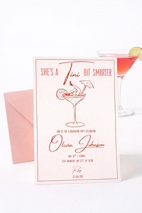Graduation Invitation Template, Martini Cocktail Party Invite, Editable Canva Design (digital Download) - Etsy