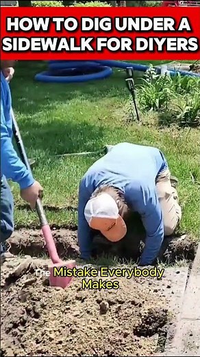 DIY How to Hand Dig Under a Sidewalk to Run Drainage Pipe