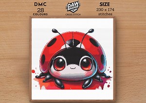 Ladybug Watercolor Cross Stitch Pattern: Animal Embroidery (PDF SVG) - Etsy