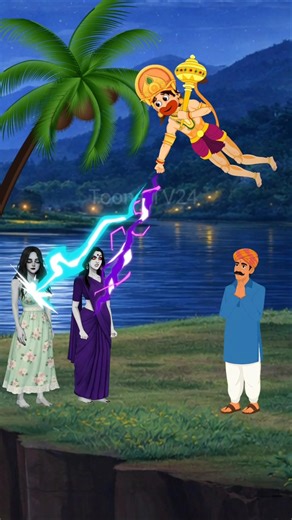 hanuman ji | bajrang bali or chudail | hanuman chalisa | bhoot wala cartoon #cartoon #shorts #viral