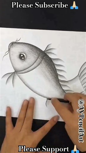 Realistic Fish Drawing 🐟 | Easy Pencil Sketch | Satisfying Art 😍 #shorts