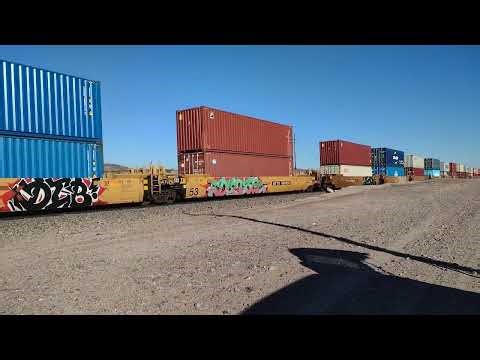 Monster EB BNSF Port Stack Train At Pisgah CA! #bigbossrailfanner