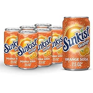 Sunkist Orange Soda, 7.5 Fluid Ounce Can, 6 Count