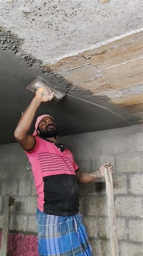 Ceiling plaster cutting process to continue next day #shorts
