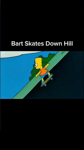 Bart gets pushed down a hill on a skateboard 🔥 Simpsons
