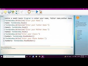 1. Small Basic Program to Enter your Details