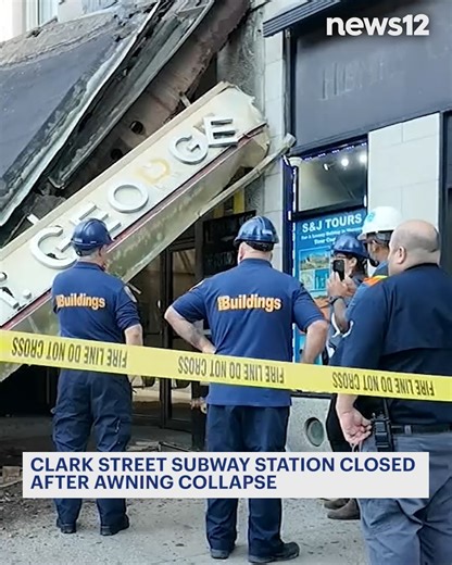 17K views · 148 reactions | AWNING COLLAPSE: Commuters in Brooklyn Heights are facing a rough start to the week after a massive awning collapse shut down the Clark Street subway station. READ MORE: https://bit.ly/3JfGpLq | News 12 Brooklyn | Facebook
