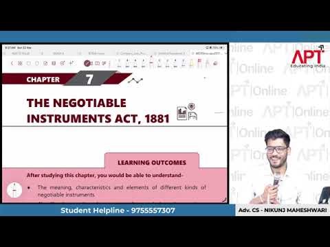 CA Foundation - BEST MARATHON - Negotiable Instrument Act - Adv. CS. Nikunj Maheshwari