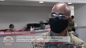 Chief Warrant Officer 5 Anthony Williamson, command chief warrant officer for the Cal Guard, receives COVID-19 vaccine and encourages troops to get vaccine when available. | California National Guard
