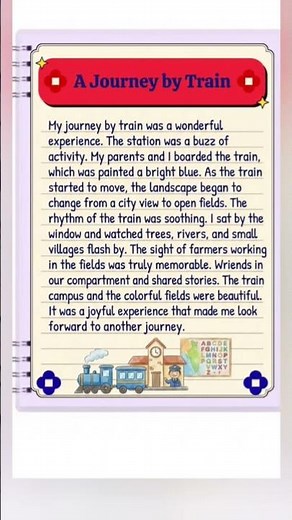 🔴 A Journey by Train | Easy English Essay & Paragraph