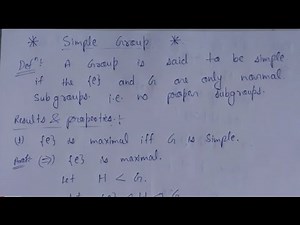 68. Simple group definition and results with example | normal subgroup | AdnanAlig