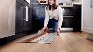 MAYHMYO Anti Fatigue Kitchen Mat - Set of 2 - Blue Design Comfort Mats - Cushioned, Non Slip Floor Mat,17.3 x 29 x 0.4 inch + 17.3 x 59 x 0.4 inch