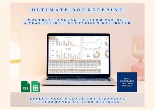 Small Business Bookkeeping Excel Template: Income & Expense Tracker With Pricing Calculator - Etsy