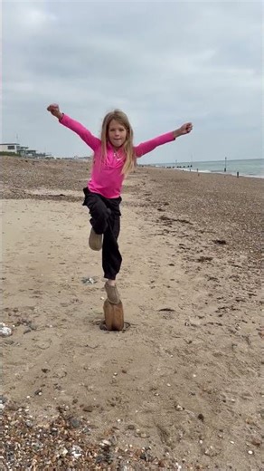 Gabriella practices wherever she goes, even at the beach! #cheer #gymnastics #kidsvideo