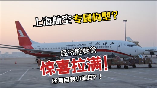 【飞行vlog】上海航空737‑700运转 难得一见的机型搭配品质餐食体验