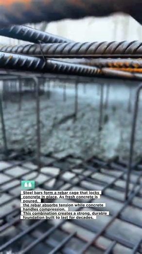 Inside Concrete Foundation: Rebar Cage at Work #Construction #Concrete #Engineering