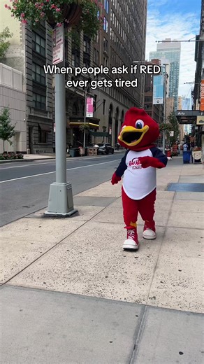 RED never gets tired, but we’re giving him a break right now anyways #redrobin #mascot
