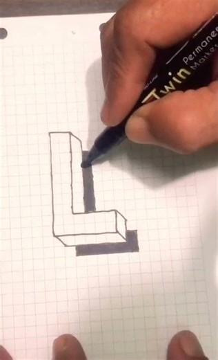 # Easy to draw 3 D letter L # 3 D for beginners # Simple 3 D # shorts