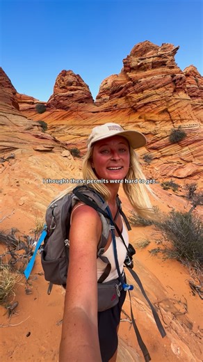 Ry | Travel | Road-Trips on Instagram: "📍 Add South Coyote Butte to your bucket list! 💫 Follow for more desert adventures! Or send to a friend who needs to go here! 🏜️ South Coyote Butte is the sister to North Coyote Butte (which is where The Wave is). 🎟️ Apply online at recreation.gov for a permit! Either 4 months in advance or if you are in the area 48 hours in advance! 🧡 I was literally the only one who applied for permits that day because EVERYONE wants to go to the North! Which made th