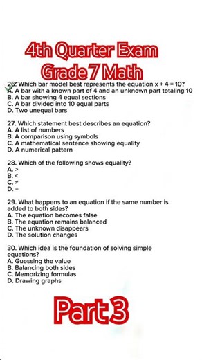 4th Quarter || Math 7 || Part 3