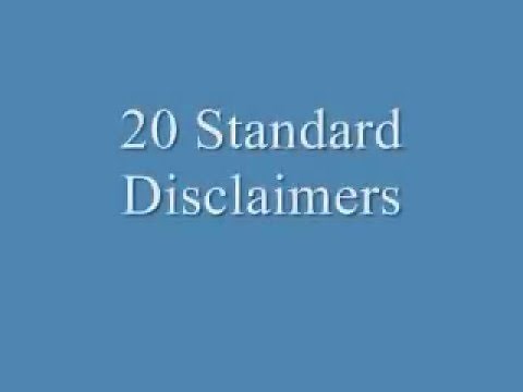 20 Standard disclaimers - Sound effects