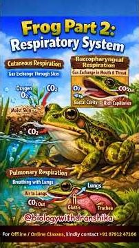 Frog Respiratory System | 3 Modes, 1 Survival Strategy #frog #respiration #neetbiology #class12