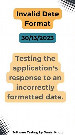 Invalid Date Format | Test Data
