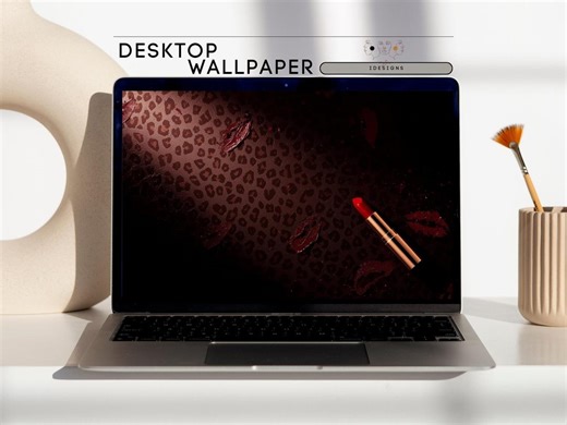 Leopard Print & Lipstick | Desktop/laptop Wallpaper | Midnight Collection - Etsy