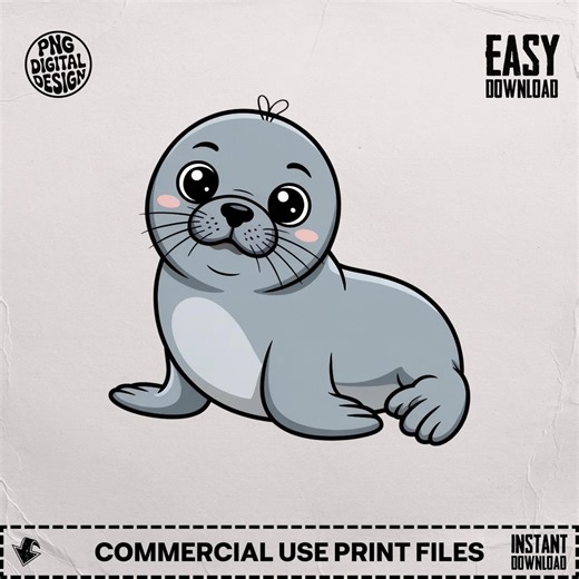 Seal Clipart, Animal Illustration (PNG JPG PDF File) Digital Download - Etsy
